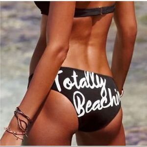 Victoria’s Secret awesome black totally beachin! Black bikini swim botto…